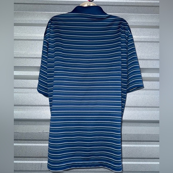 Men’s NIKE Golf Tour Performance DRI-Fit Blue Striped Polo Golf Shirt Size Large - Picture 8 of 10